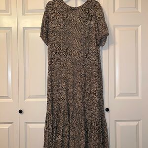 Anthropologie Leopard Print Maxi Dress